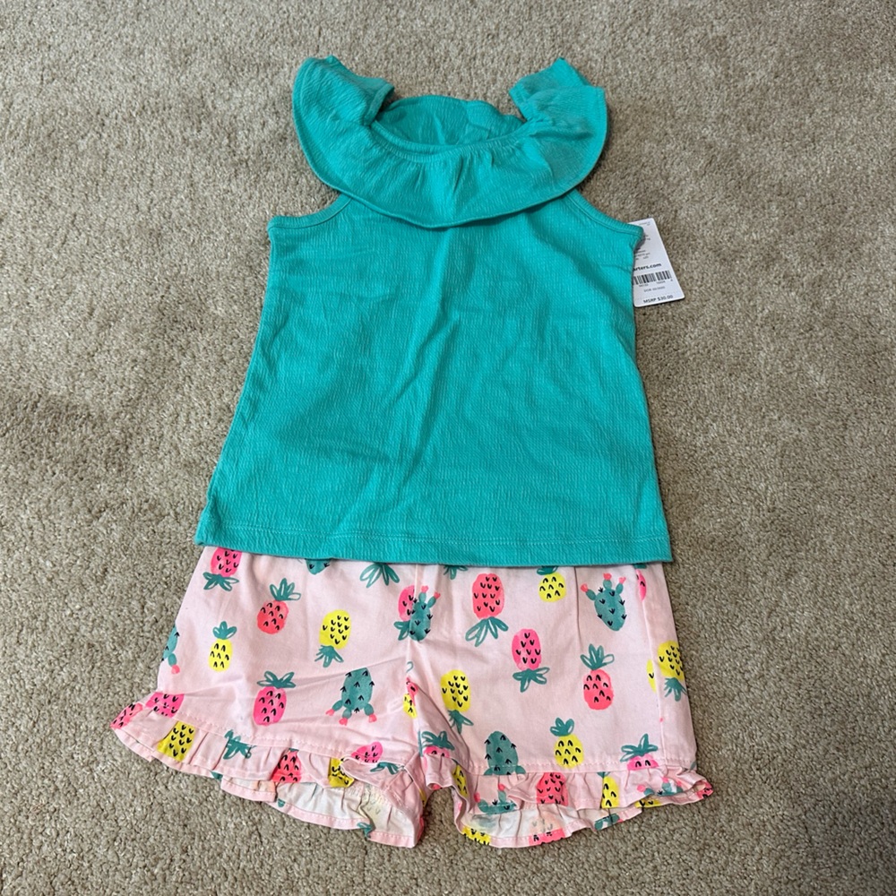 NWT Carter's Aqua Pineapple Set
